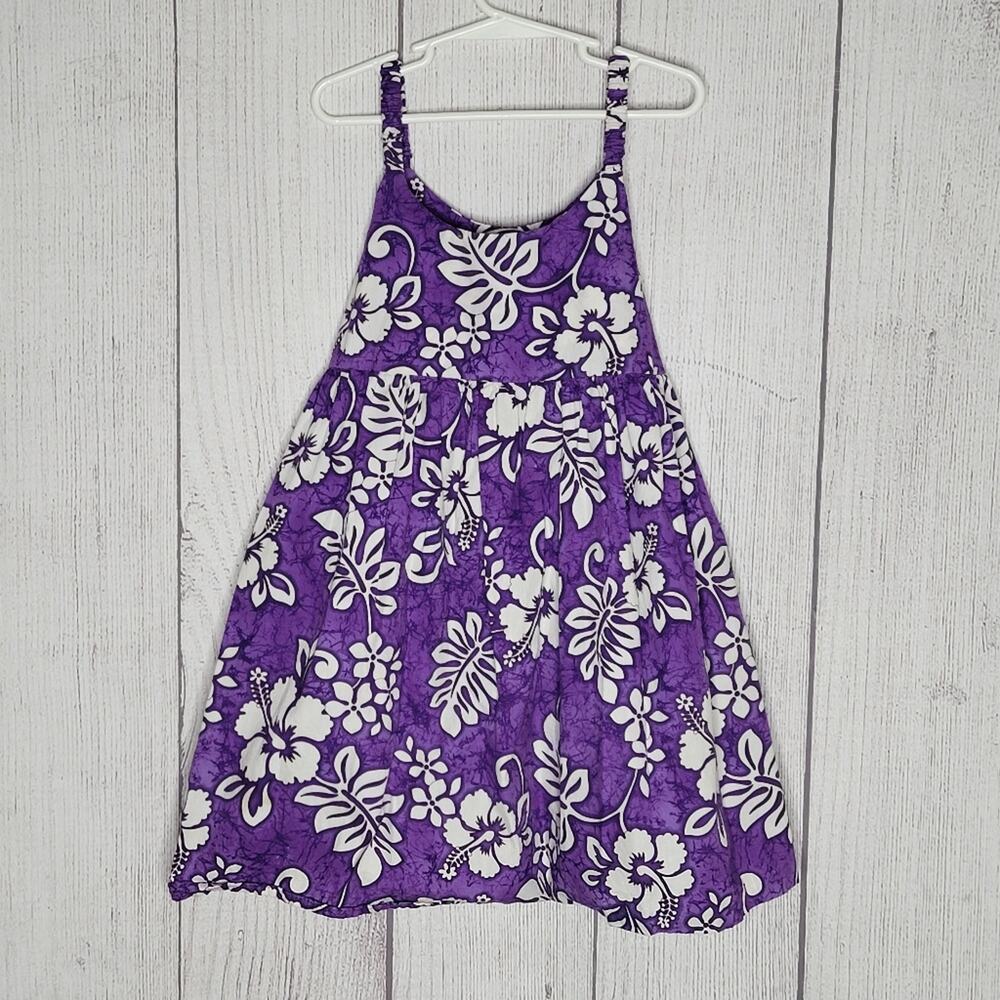 Vintage Aloha Republic Purple & White Hawiaan Floral Dress, size 4T